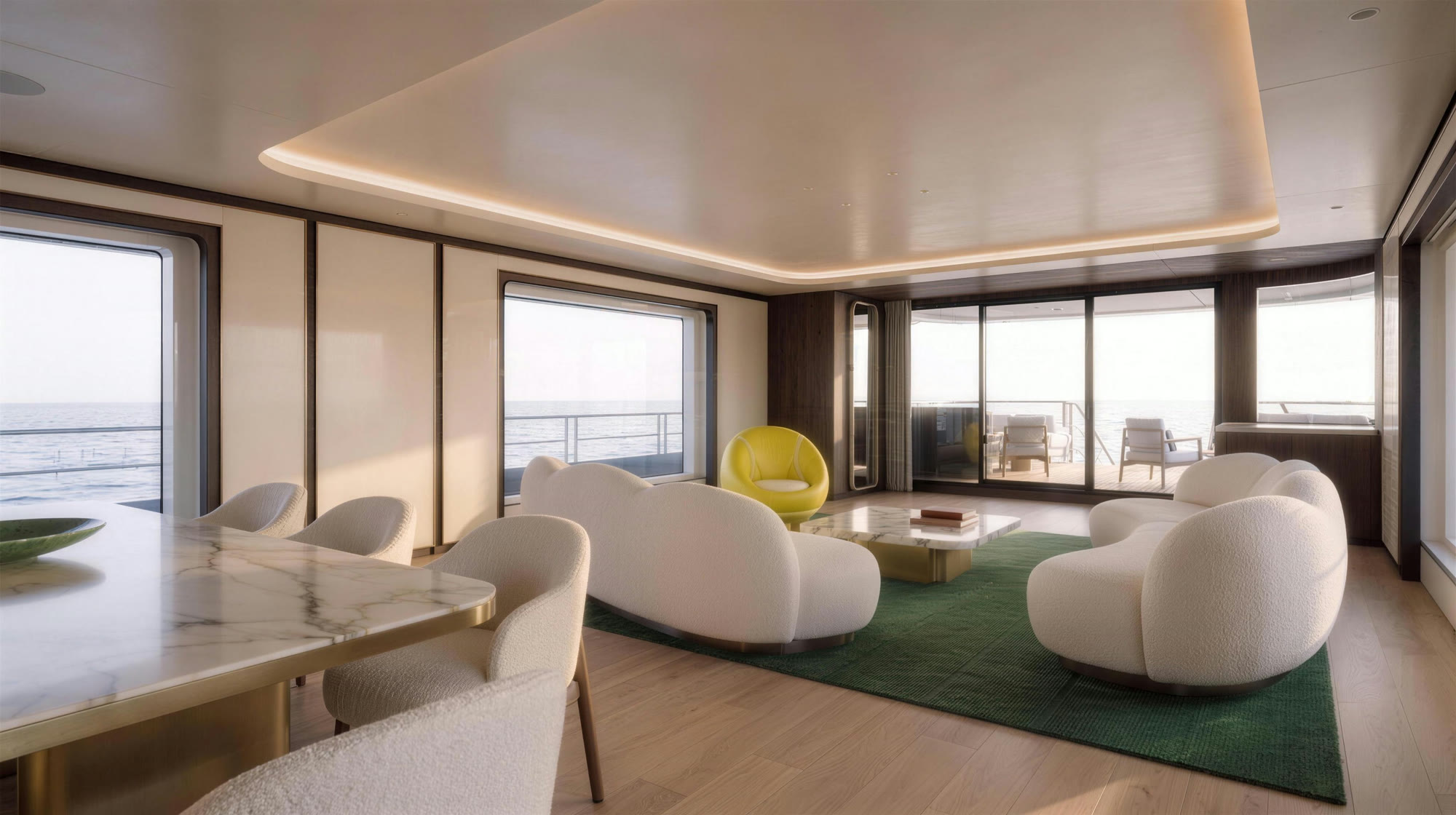 The salon towards the stern