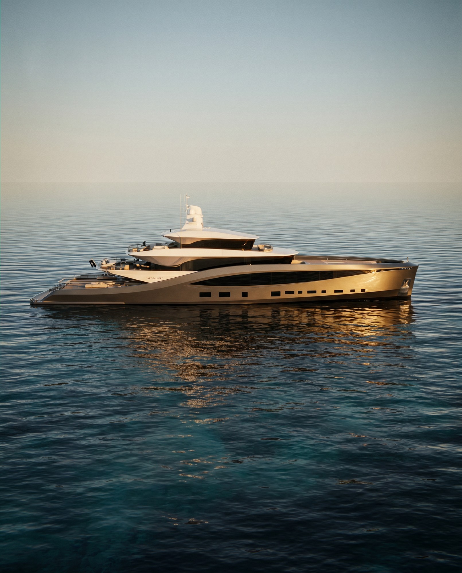 RYUJIN · LVPOComfort56.01 · 56 m yacht, the profile at sea